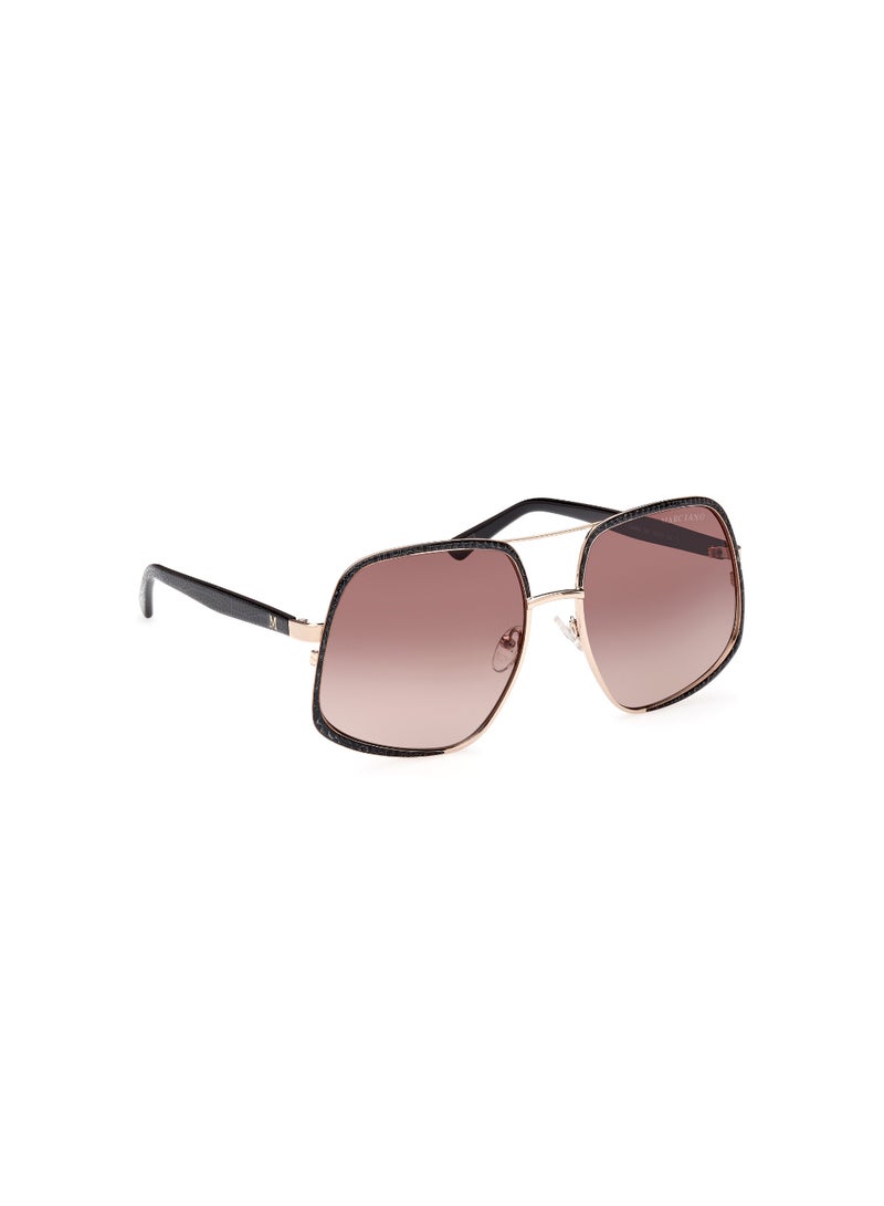 Women's UV Protection Asymmetrical Shape Metal Sunglasses GM082632F60 - Lens Size: 60 Mm - Gold