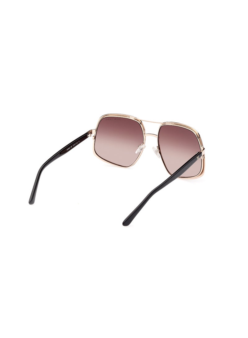 Women's UV Protection Asymmetrical Shape Metal Sunglasses GM082632F60 - Lens Size: 60 Mm - Gold