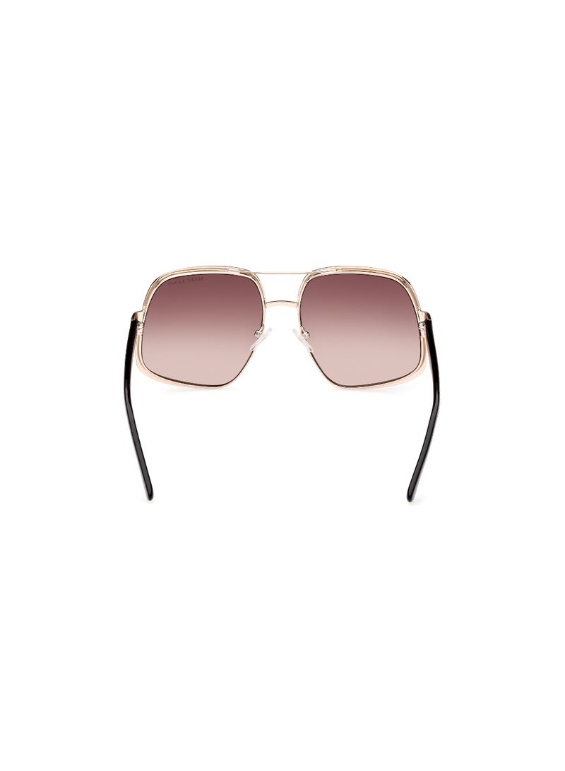 Women's UV Protection Asymmetrical Shape Metal Sunglasses GM082632F60 - Lens Size: 60 Mm - Gold