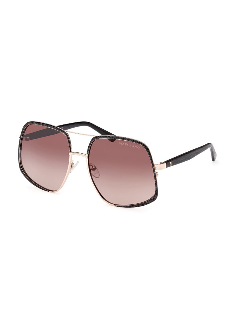 Women's UV Protection Asymmetrical Shape Metal Sunglasses GM082632F60 - Lens Size: 60 Mm - Gold