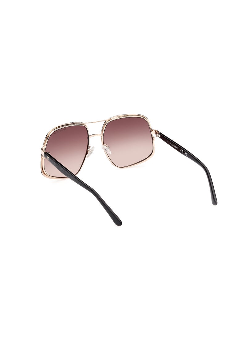Women's UV Protection Asymmetrical Shape Metal Sunglasses GM082632F60 - Lens Size: 60 Mm - Gold