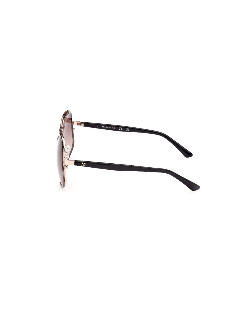 Women's UV Protection Asymmetrical Shape Metal Sunglasses GM082632F60 - Lens Size: 60 Mm - Gold