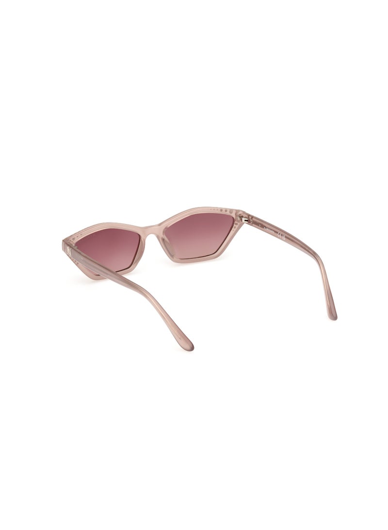 Women's UV Protection Asymmetrical Shape Plastic Sunglasses GM0000259T56 - Lens Size: 56 Mm - Beige
