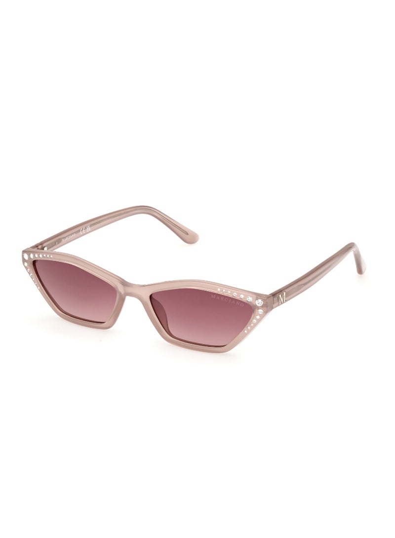 Women's UV Protection Asymmetrical Shape Plastic Sunglasses GM0000259T56 - Lens Size: 56 Mm - Beige