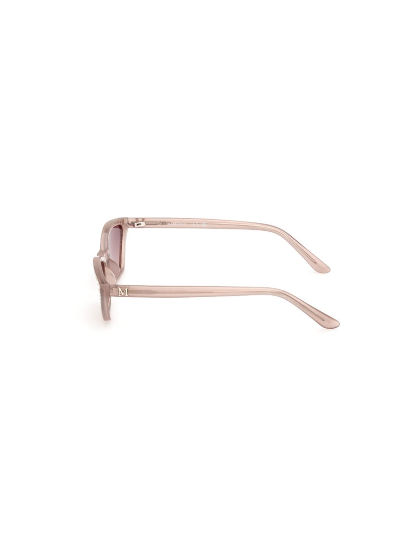 Women's UV Protection Asymmetrical Shape Plastic Sunglasses GM0000259T56 - Lens Size: 56 Mm - Beige