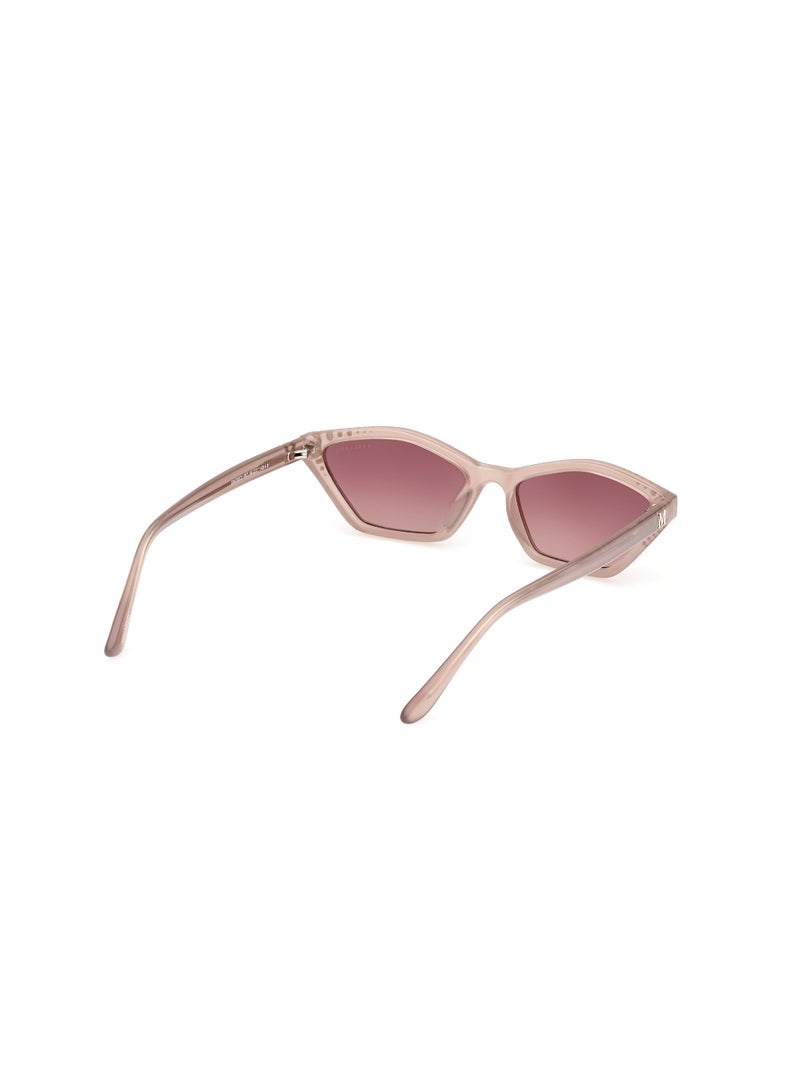 Women's UV Protection Asymmetrical Shape Plastic Sunglasses GM0000259T56 - Lens Size: 56 Mm - Beige