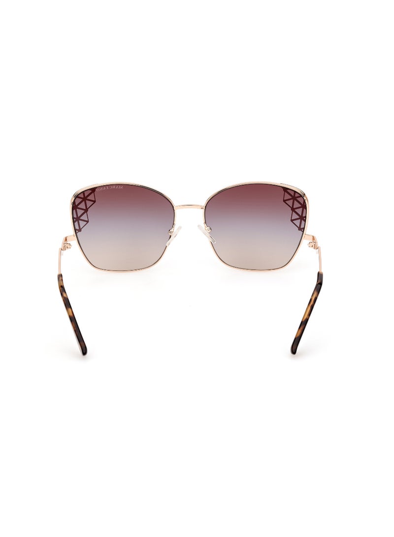 Women's UV Protection Butterfly Shape Metal Sunglasses GM083028F61 - Lens Size: 61 Mm - Shiny Rose Gold