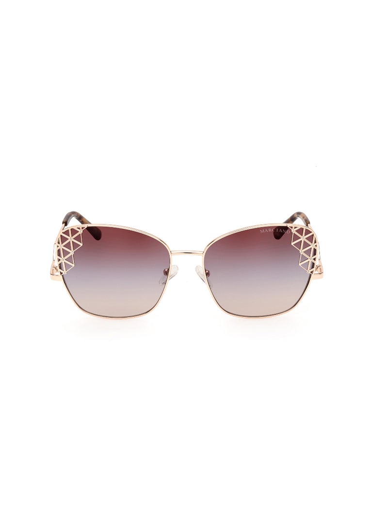 Women's UV Protection Butterfly Shape Metal Sunglasses GM083028F61 - Lens Size: 61 Mm - Shiny Rose Gold