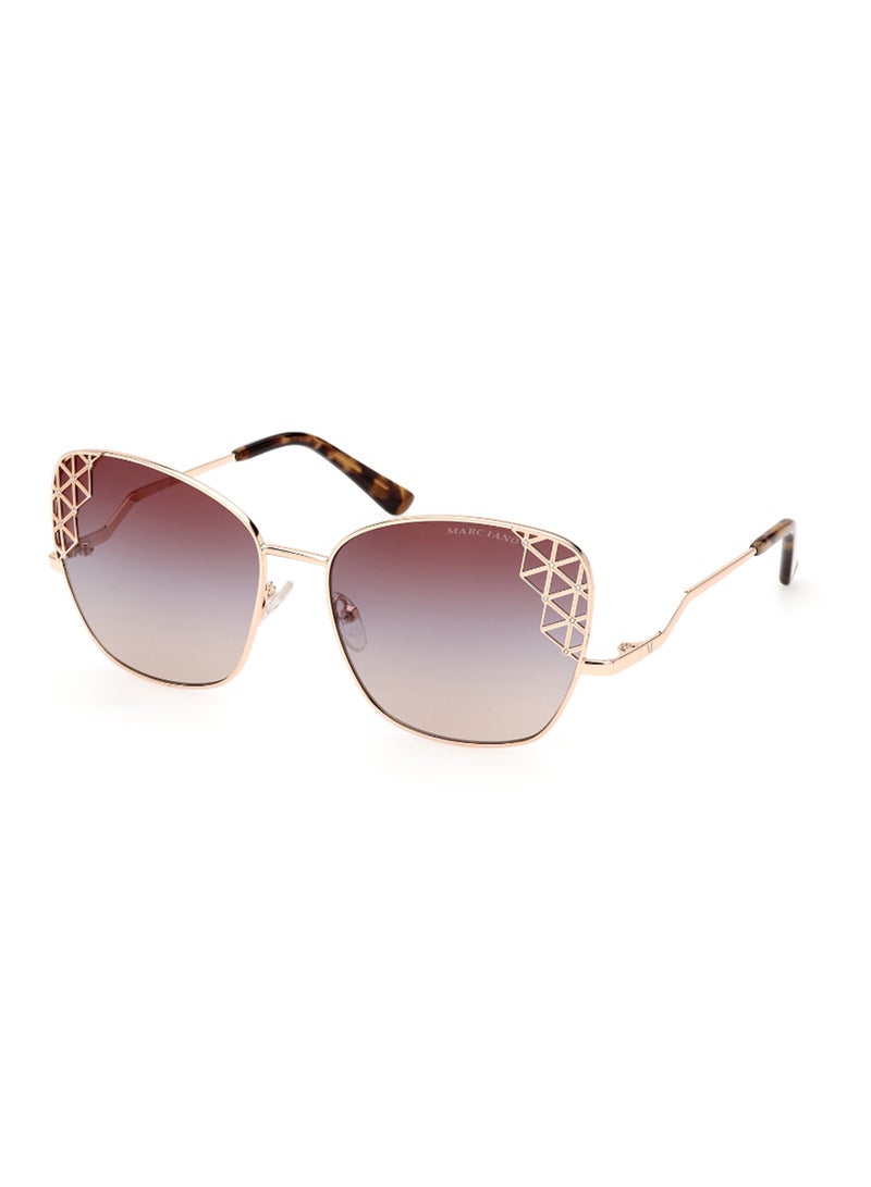 Women's UV Protection Butterfly Shape Metal Sunglasses GM083028F61 - Lens Size: 61 Mm - Shiny Rose Gold