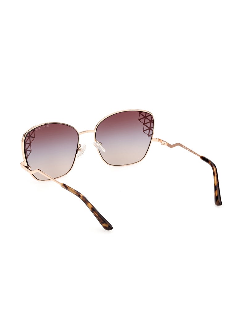 Women's UV Protection Butterfly Shape Metal Sunglasses GM083028F61 - Lens Size: 61 Mm - Shiny Rose Gold
