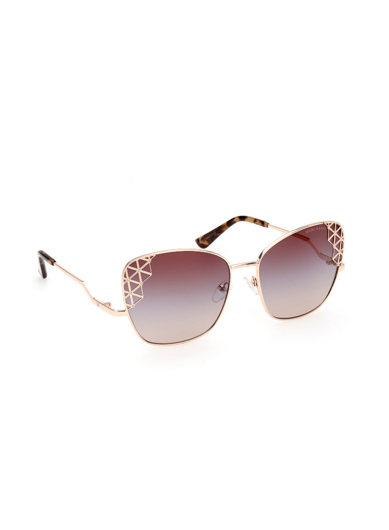 Women's UV Protection Butterfly Shape Metal Sunglasses GM083028F61 - Lens Size: 61 Mm - Shiny Rose Gold