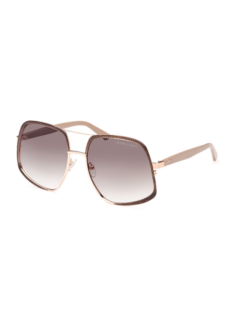 Women's UV Protection Asymmetrical Shape Metal Sunglasses GM082628F60 - Lens Size: 60 Mm - Shiny Rose Gold