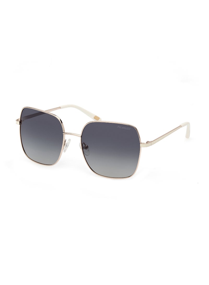 Women's Polarized Square Shape Metal Sunglasses SE626633R57 - Lens Size: 57 Mm - Gold