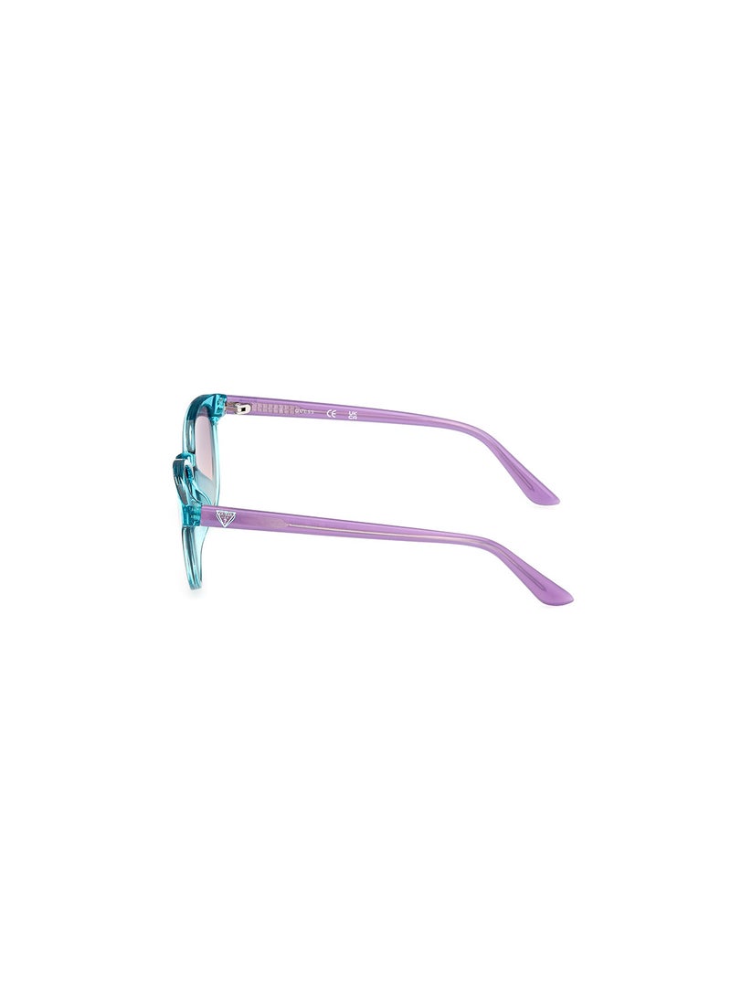 Girls UV Protection Cat Eye Shape Sunglasses - GU0012687Z49 - Lens Size: 49 Mm - Shiny Turquoise