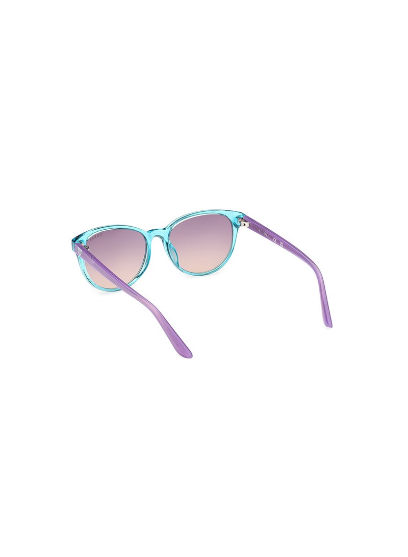 Girls UV Protection Cat Eye Shape Sunglasses - GU0012687Z49 - Lens Size: 49 Mm - Shiny Turquoise