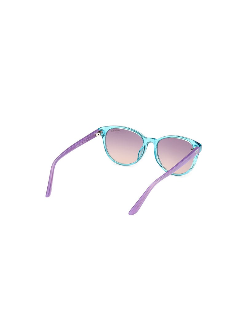 Girls UV Protection Cat Eye Shape Sunglasses - GU0012687Z49 - Lens Size: 49 Mm - Shiny Turquoise