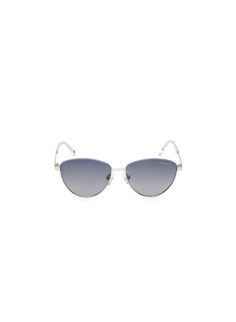 Girls Polarized Oval Shape Metal Sunglasses SE0002310D53 - Lens Size: 53 Mm - Shiny Light Nickeltin