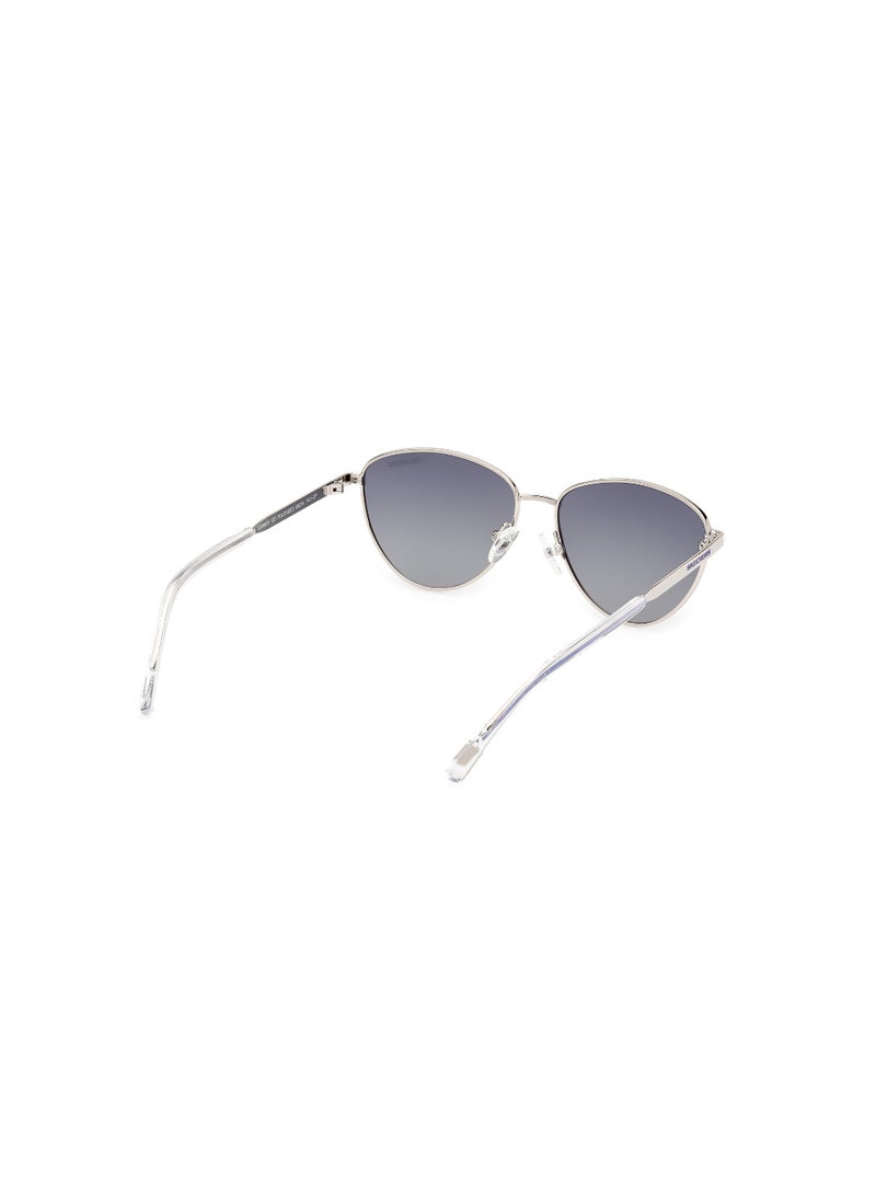 Girls Polarized Oval Shape Metal Sunglasses SE0002310D53 - Lens Size: 53 Mm - Shiny Light Nickeltin