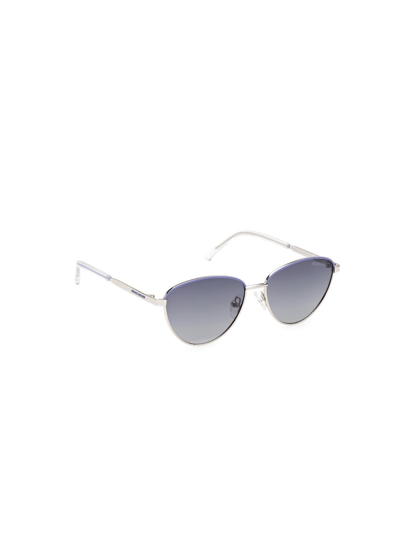 Girls Polarized Oval Shape Metal Sunglasses SE0002310D53 - Lens Size: 53 Mm - Shiny Light Nickeltin