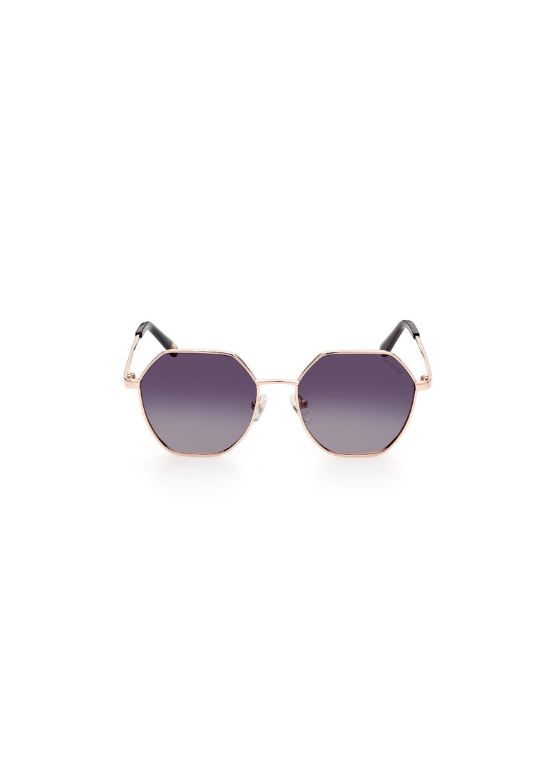 Girls Polarized Asymmetrical Shape Metal Sunglasses SE617828D52 - Lens Size: 52 Mm - Shiny Rose Gold