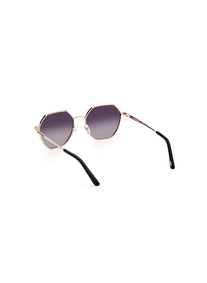 Girls Polarized Asymmetrical Shape Metal Sunglasses SE617828D52 - Lens Size: 52 Mm - Shiny Rose Gold