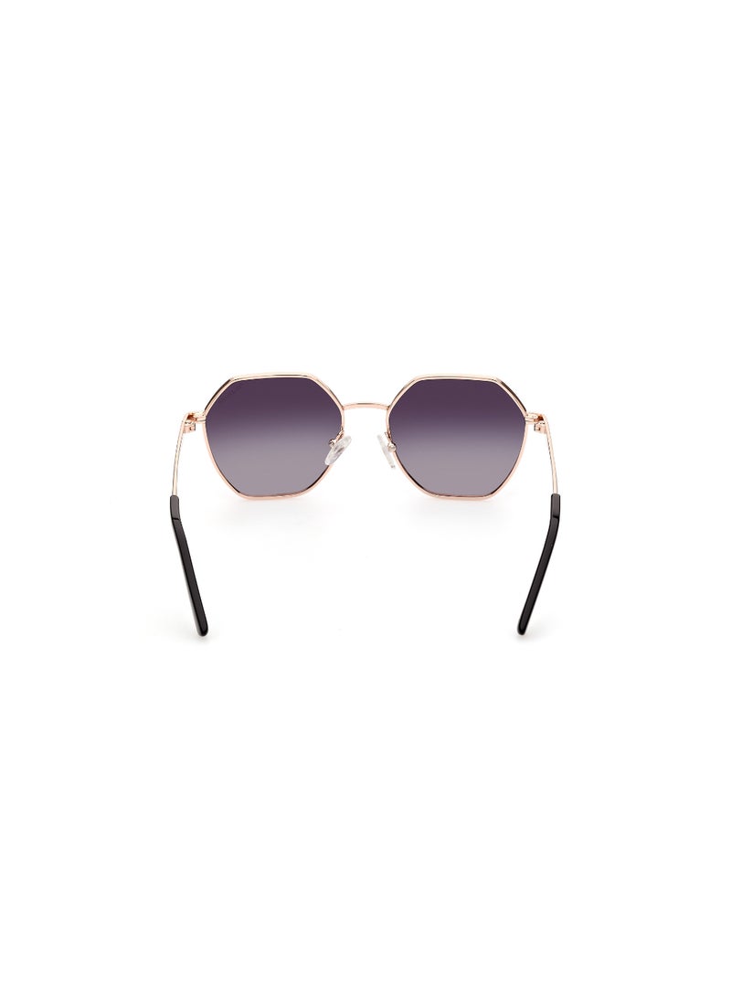 Girls Polarized Asymmetrical Shape Metal Sunglasses SE617828D52 - Lens Size: 52 Mm - Shiny Rose Gold