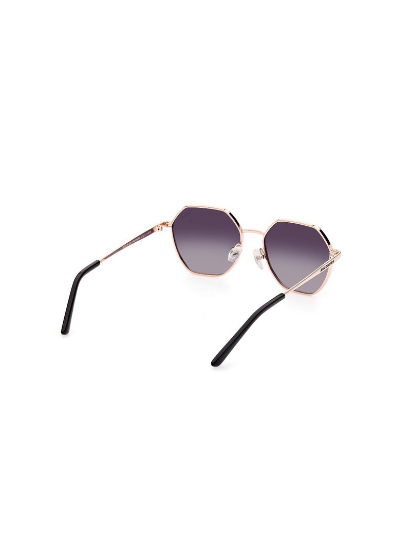 Girls Polarized Asymmetrical Shape Metal Sunglasses SE617828D52 - Lens Size: 52 Mm - Shiny Rose Gold