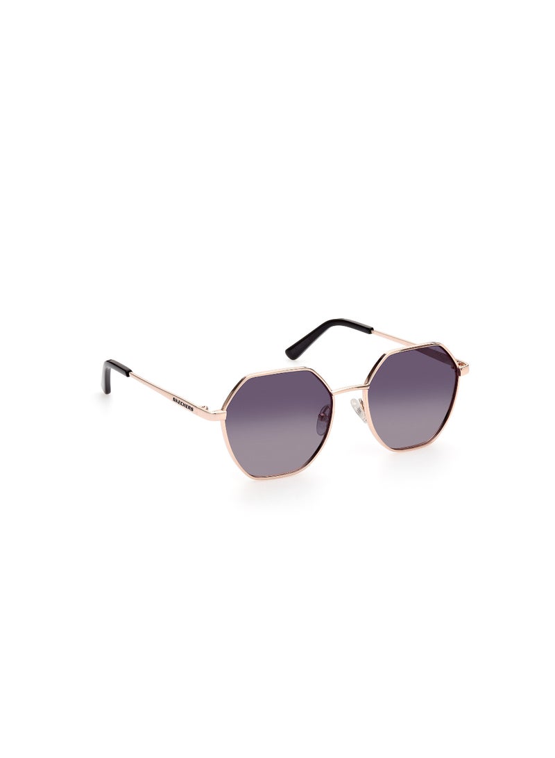 Girls Polarized Asymmetrical Shape Metal Sunglasses SE617828D52 - Lens Size: 52 Mm - Shiny Rose Gold