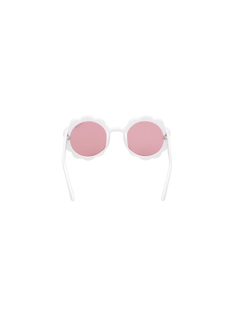 Girls UV Protection Round Shape Sunglasses - GU0012721S45 - Lens Size: 45 Mm - Shiny White