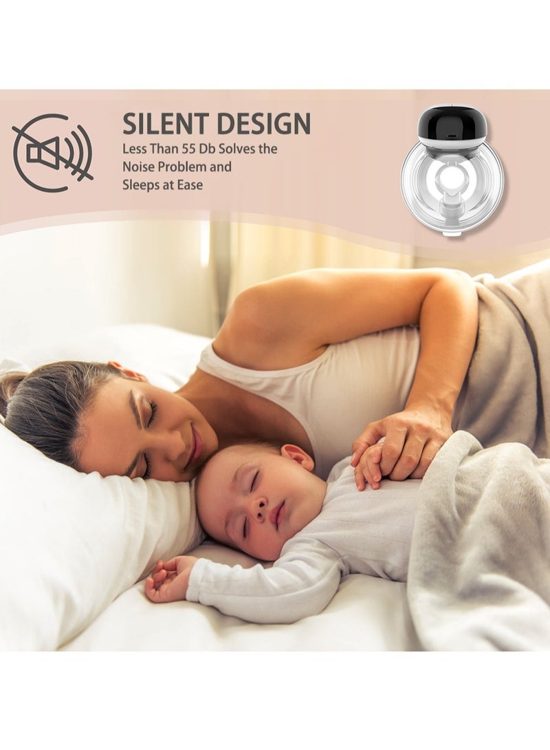 Wearable Electric Breast Pump with LED Display Hands-Free Breastpump 2 Modes & 9 Levels Adjustment Unique Shape 24mm Default