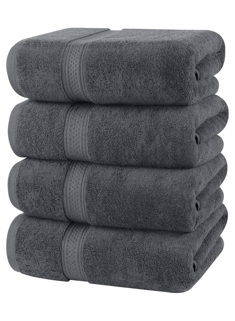 Utopia Towels Luxurious Bath Towels, 4 Pack, Grey