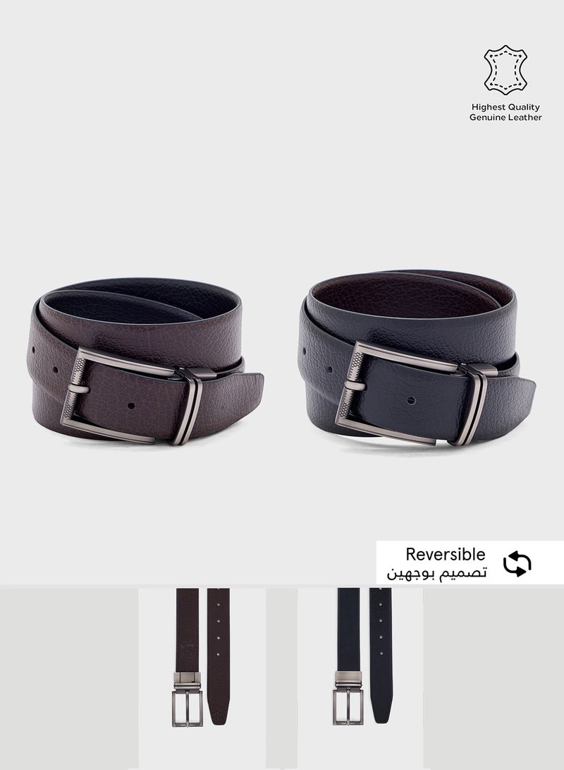 Genuine Leather 35Mm Reversible And Resizable Formal Belt