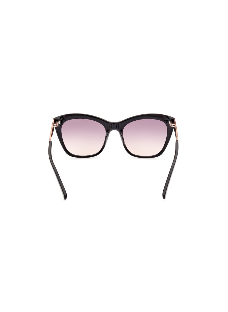 Women's Mirrored Square Shape Acetate Sunglasses GM080505Z55 - Lens Size: 55 Mm - Black