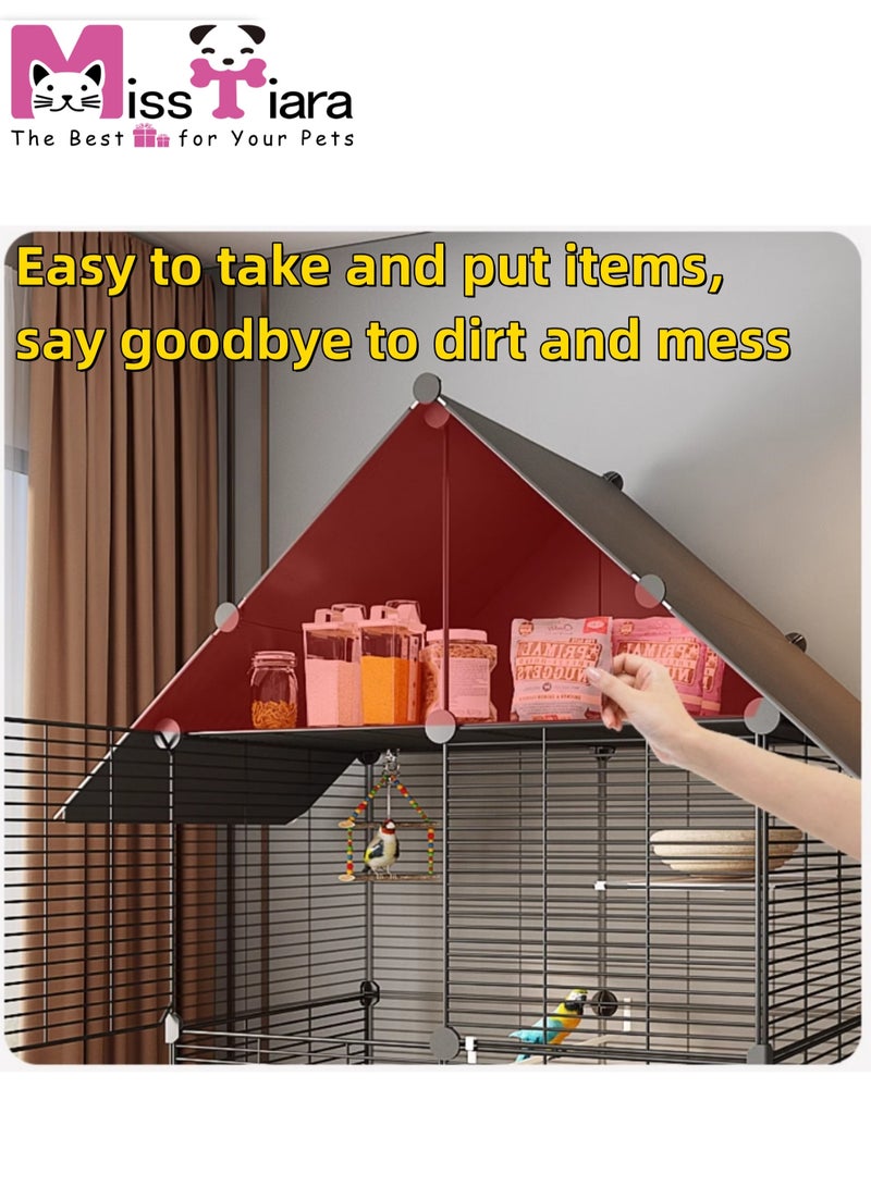 Bird Large Cage for Parakeets, Parrotlets, Cockatiels, Budgie Finch Lovebird Canary Pet Bird Accessories included Large space multiple birds fly freely with Storage design 74*37*152cm