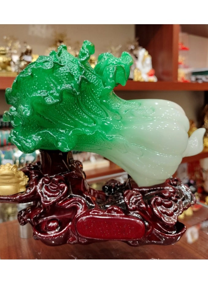 Feng Shui Pok Choi Decor (The Cabbage) Statue for Wealth Luck