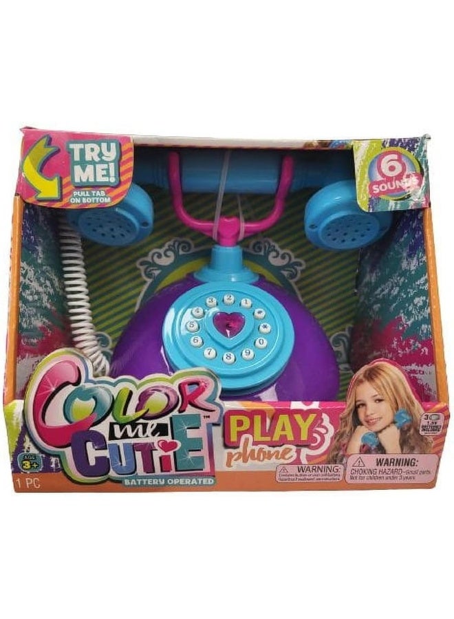 JA-RU Play Phone by Color Me Cutie for Kids, 6 Sound Telephone Toy