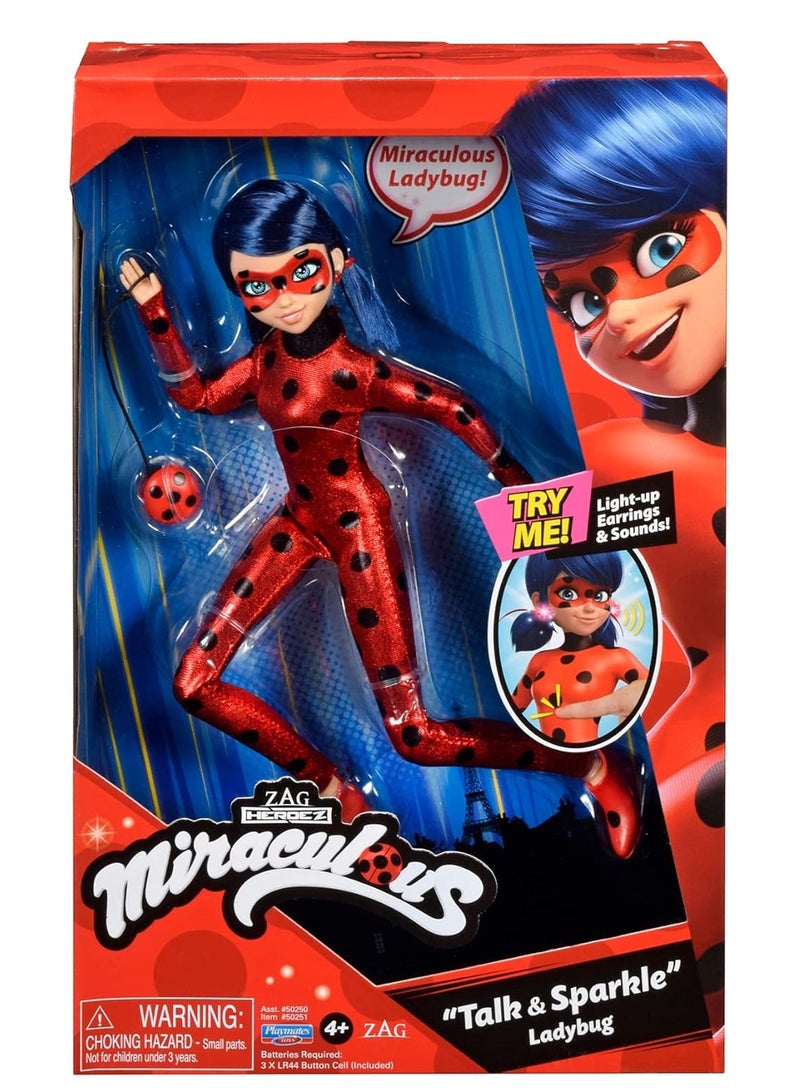 Talk and Sparkle 10.5” Ladybug Deluxe Doll with Lights and Sounds | Material : Plastic | Age Group : 4 Years+ | Fashion Doll