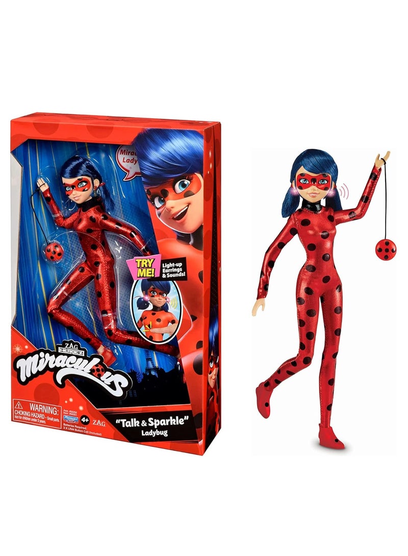 Talk and Sparkle 10.5” Ladybug Deluxe Doll with Lights and Sounds | Material : Plastic | Age Group : 4 Years+ | Fashion Doll