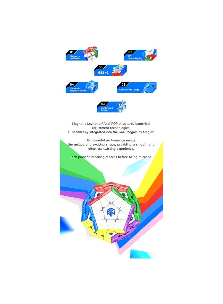 GAN Megaminx V2 UV Coated Grey Stickerless Speedcube