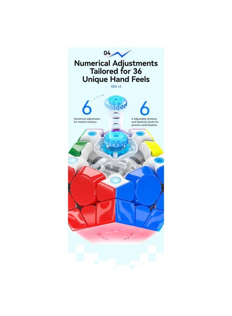 GAN Megaminx V2 UV Coated Grey Stickerless Speedcube