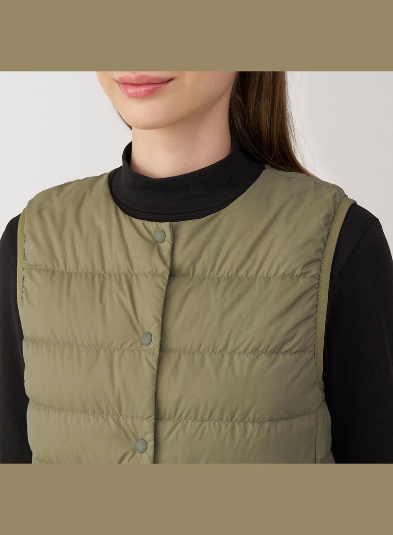 Light Weight Down Collarless Pocketable Vest