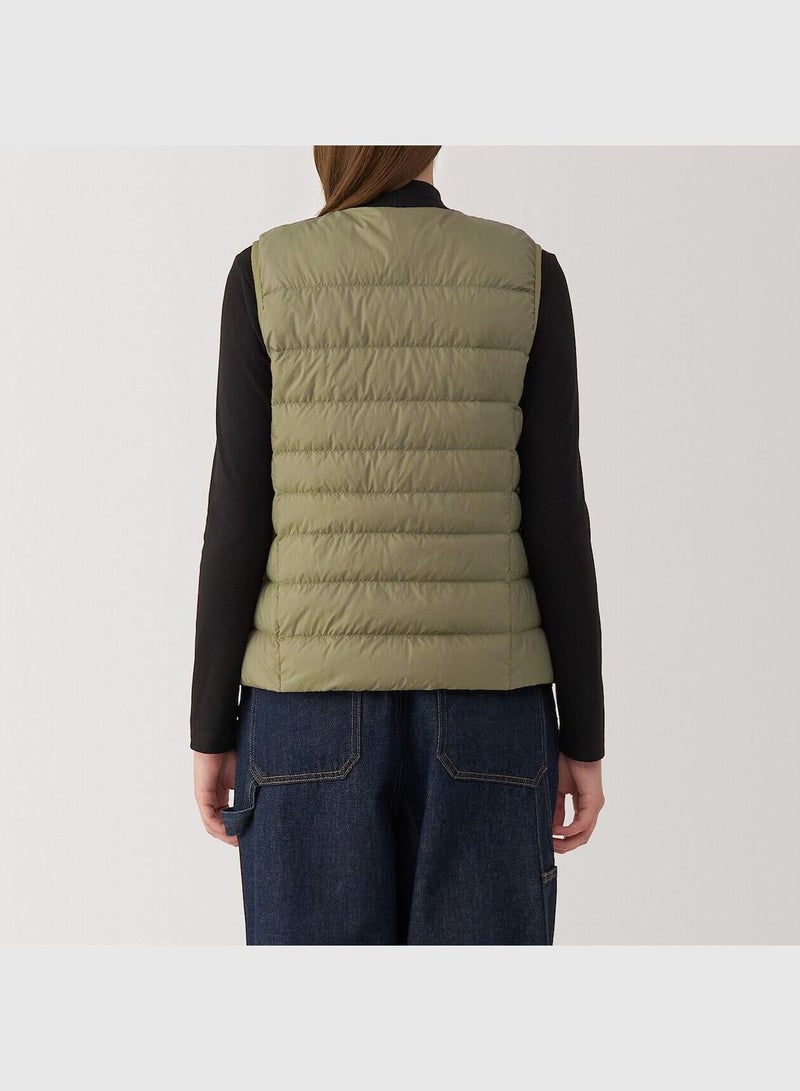 Light Weight Down Collarless Pocketable Vest