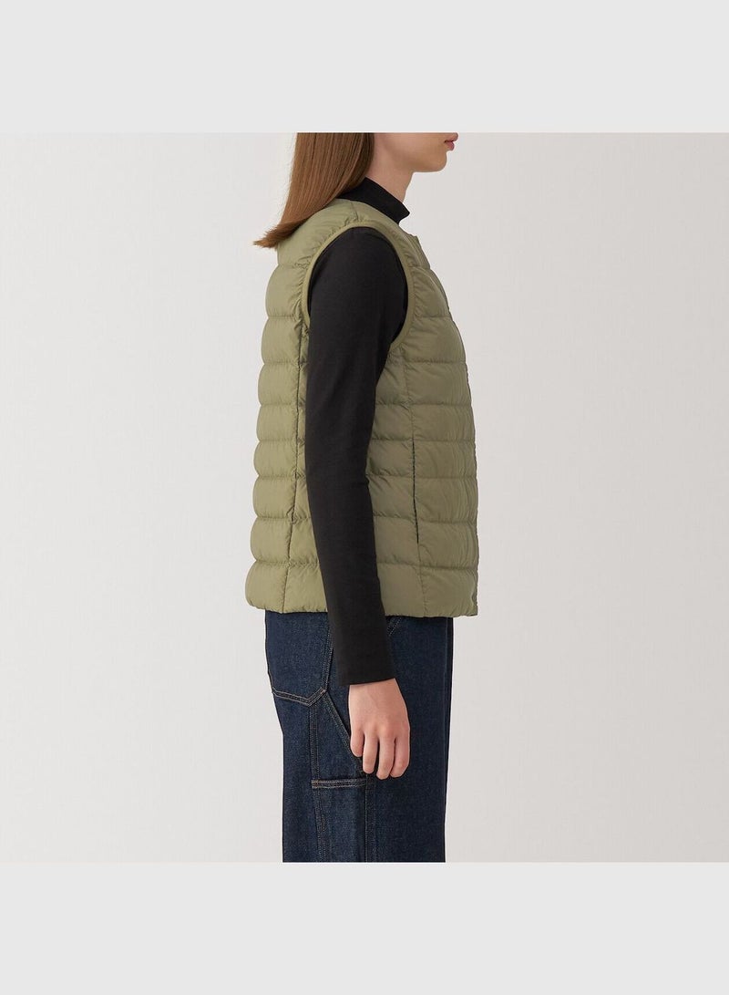 Light Weight Down Collarless Pocketable Vest