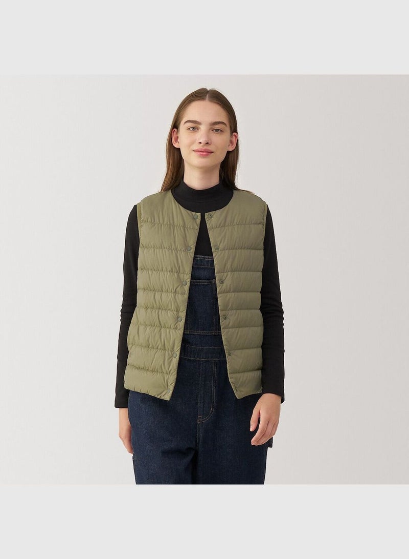 Light Weight Down Collarless Pocketable Vest