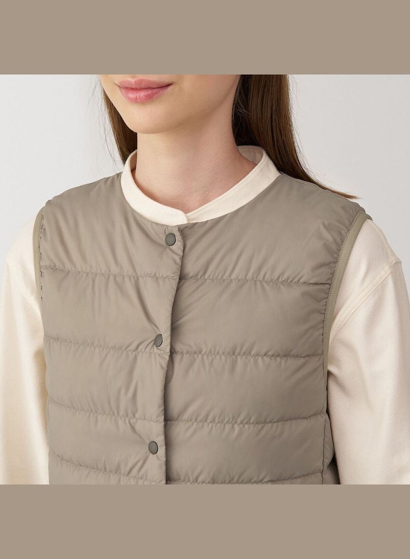 Light Weight Down Collarless Pocketable Vest