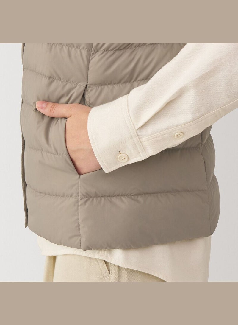 Light Weight Down Collarless Pocketable Vest