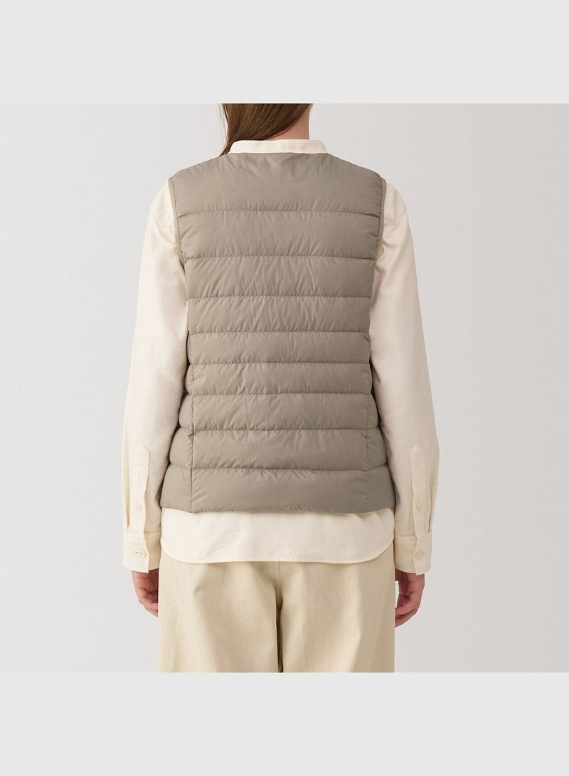 Light Weight Down Collarless Pocketable Vest