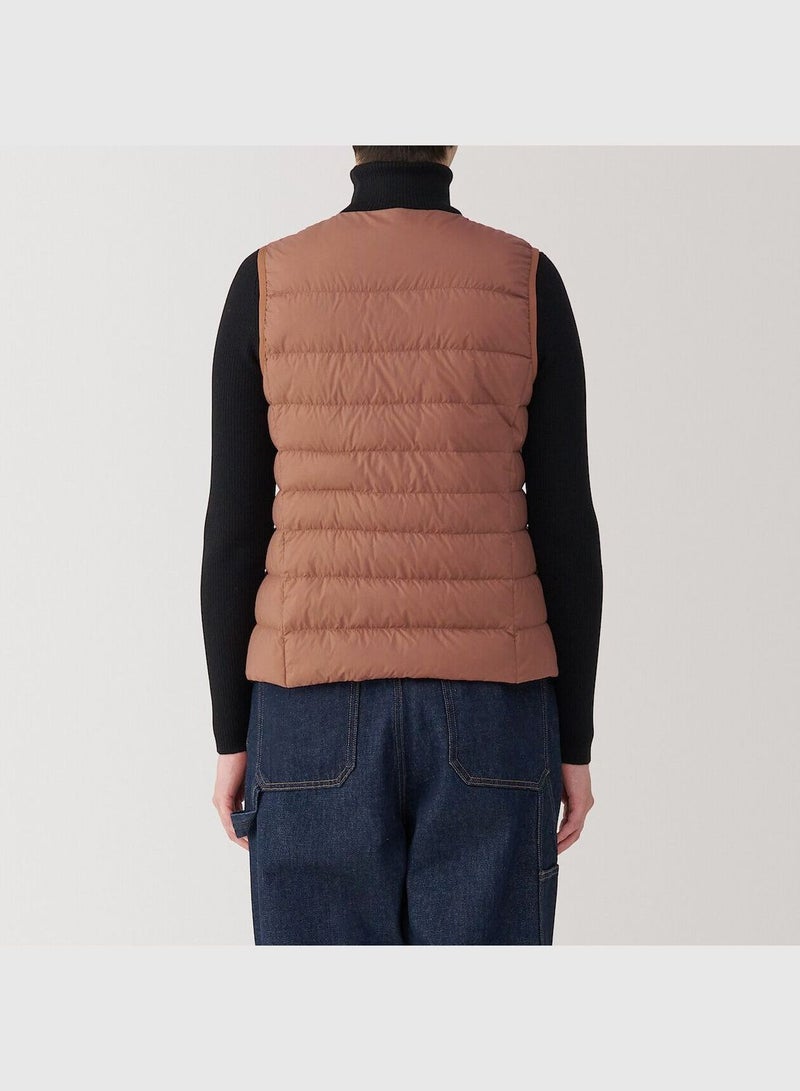 Light Weight Down Collarless Pocketable Vest