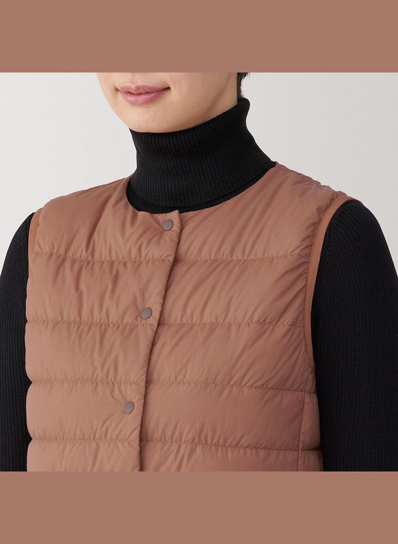 Light Weight Down Collarless Pocketable Vest