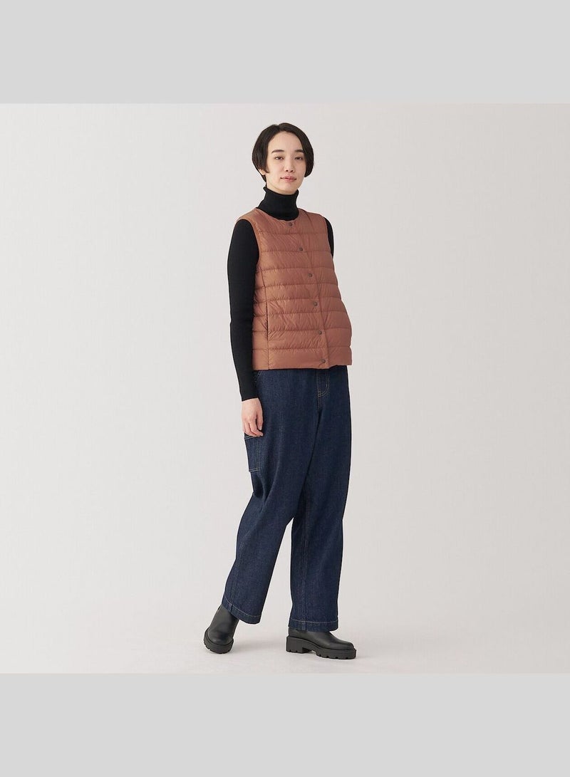 Light Weight Down Collarless Pocketable Vest